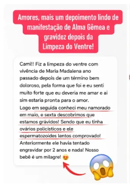 Depoimento: manifestação da Alma Gêmea e gravidez depois da Limpeza do Ventre